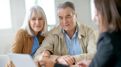 A man and woman going over estate planning